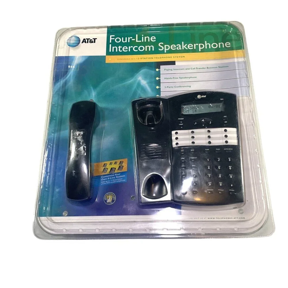 AT&T 944 Four-Line Intercom Speakerphone 2001 Brand New